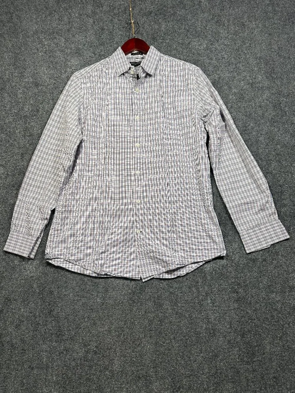 Banana Republic Shirt Mens Medium Camden Fit Button Red White Blue Cotton Plaid